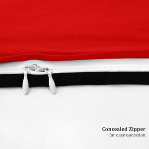 Plain 210 TC Mercerised Cotton Duvet Cover - Black & Red