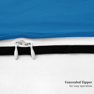 Plain 210 TC Mercerised Cotton Duvet Cover - Turquoise Blue & Navy Blue