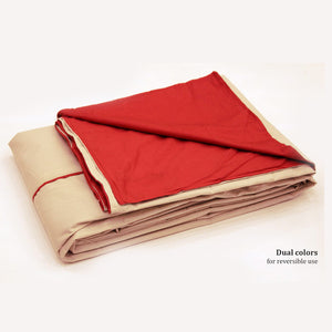 Plain 210 TC Mercerised Cotton Duvet Cover - Rust & Beige