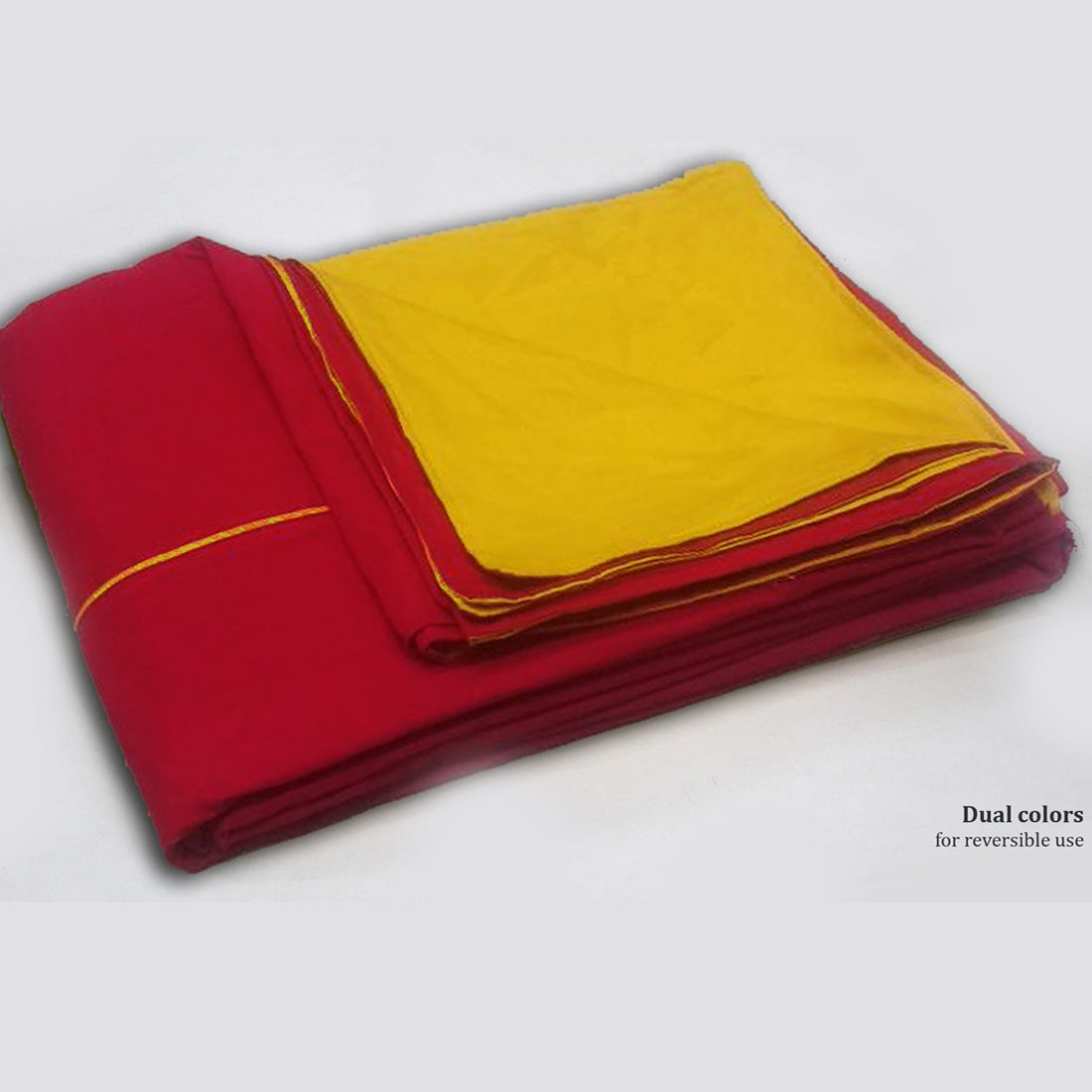 Plain 210 TC Mercerised Cotton Duvet Cover - Maroon & Mustard