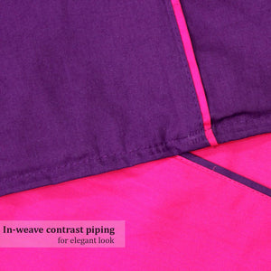 Close-up of Plain 210 TC Mercerised Cotton Duvet Cover - Pink & Purple