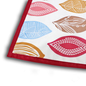 Close-up of Leaf Floral Design Cotton Dohar, Pink