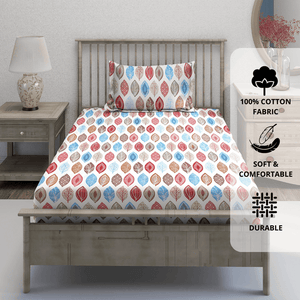 Digital Print Single Fitted Bedsheet with Pillow Covers for Kids, Pink