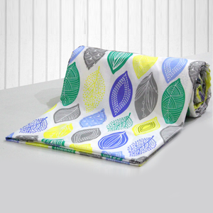 Printed Blue Feathers Vector Pattern Cotton Duvet Cover