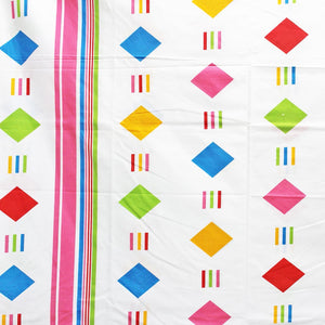 Full View Geometrical Design Cotton Dohar, Pink