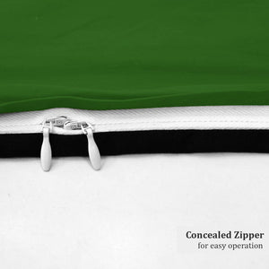 Plain 210 TC Mercerised Cotton Duvet Cover - Bottle Green & Fluorescent Green