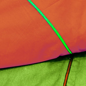 Close-up of Plain 210 TC Mercerised Cotton Duvet Cover - Peach & Green