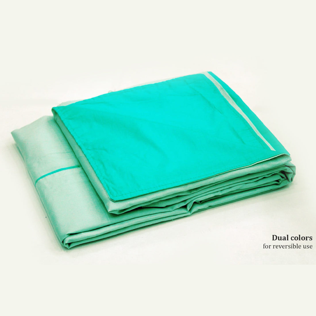Plain 210 TC Mercerised Cotton Duvet Cover - Pista & Aqua