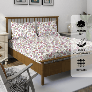 Aurave floral bedsheet set with pillow covers