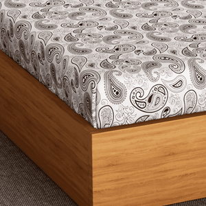 Soft Paisley Print 144 TC Cotton Bedsheet In Brown At Best Prices