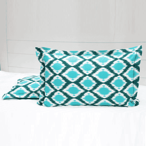 Printed Cotton Pillow Covers - AQUA