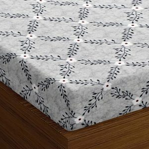 Soft Printed 144 TC Cotton Floral Fitted Bedsheet online In India