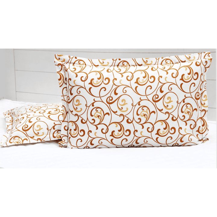 Soft Cotton Floral Print 144 TC Fitted Bedsheet In Mustard At Best Prices