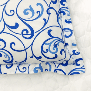 Soft Cotton Floral Print 144 TC Fitted Bedsheet in Blue At Best Prices