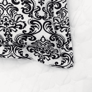 Soft cotton damask print 144 TC Fitted Bedsheet In Black At Best Prices