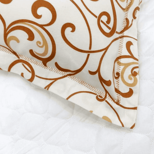 Soft Floral Print 144 TC Cotton Fitted Bedsheet In Mustard At Best Prices