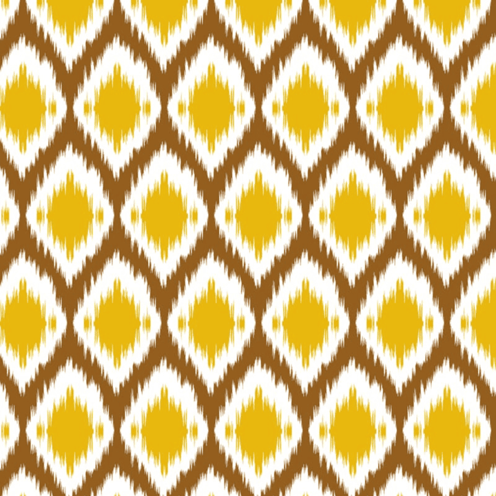 Soft Cotton Ikat Print 144 TC Cotton Fitted Bedsheet In Mustard At Best Prices