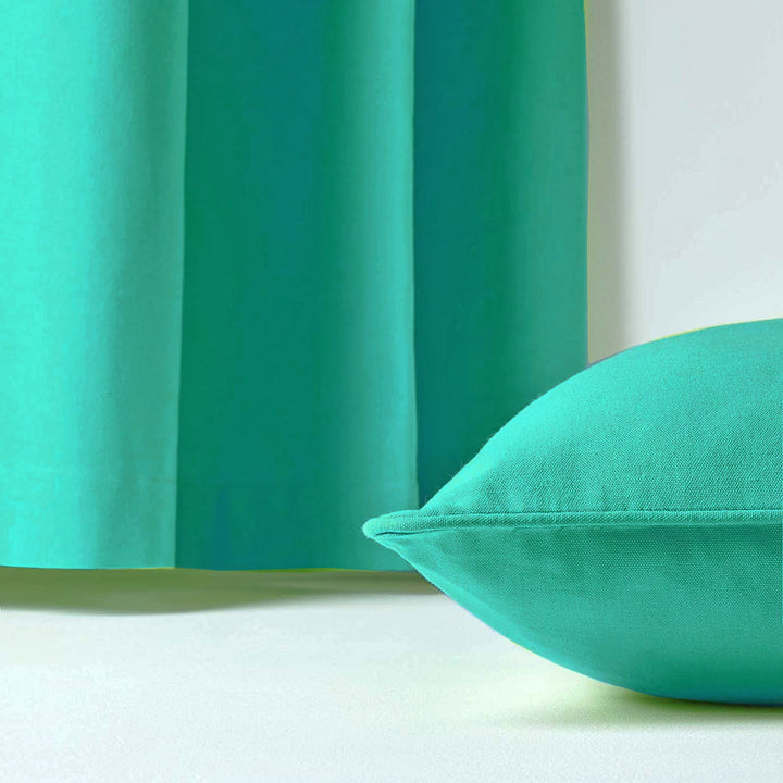 Plain Cotton Decorative Cushion Cover in Aqua Green online at best prices