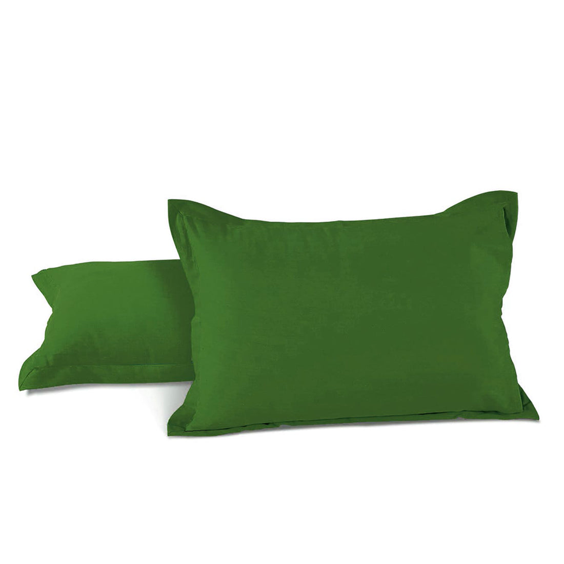 Plain Cotton 210 TC 2 Pcs Pillow Cover set - Bottle Green