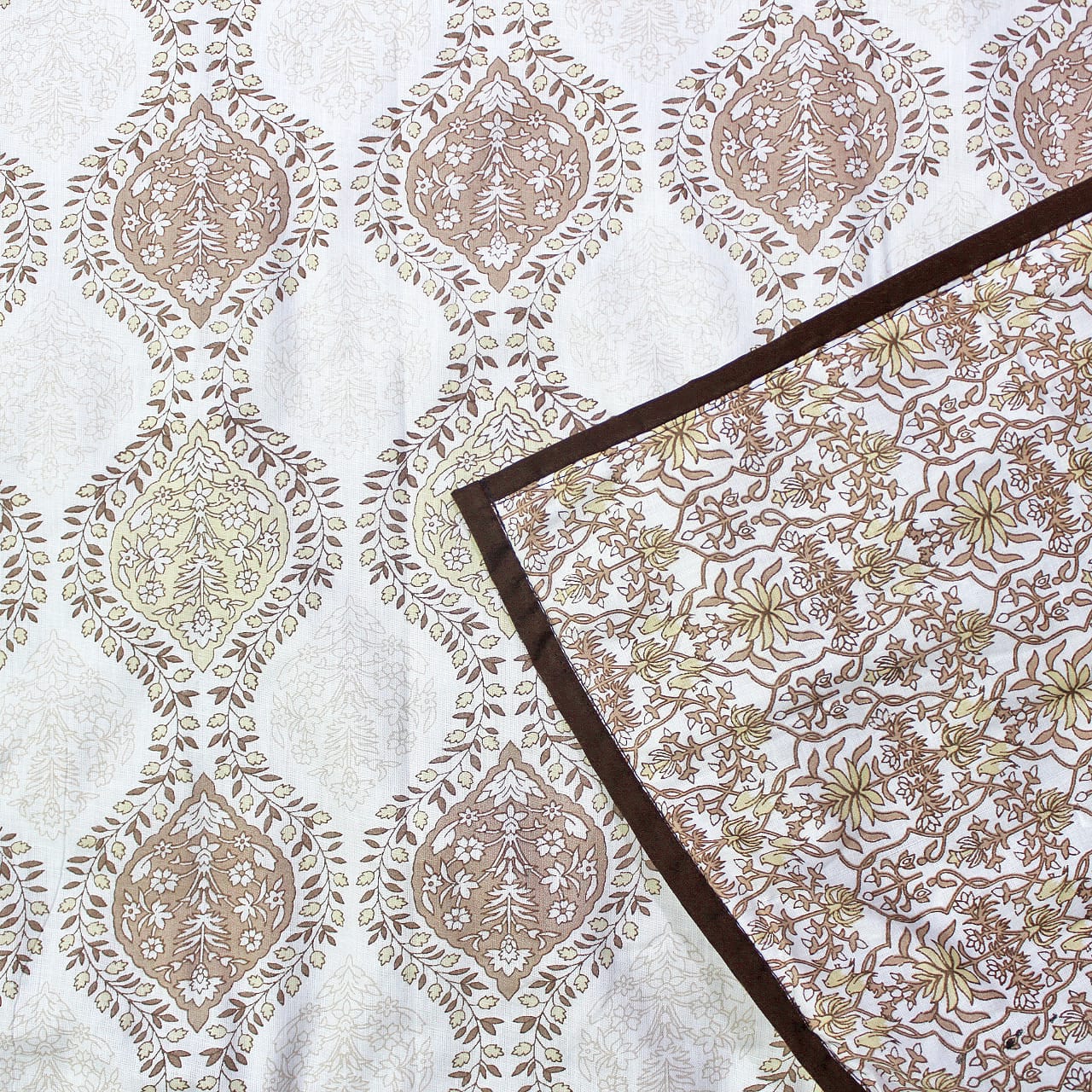 Soft Riva Floral Print Brown Cotton Dohar Online At Best Prices