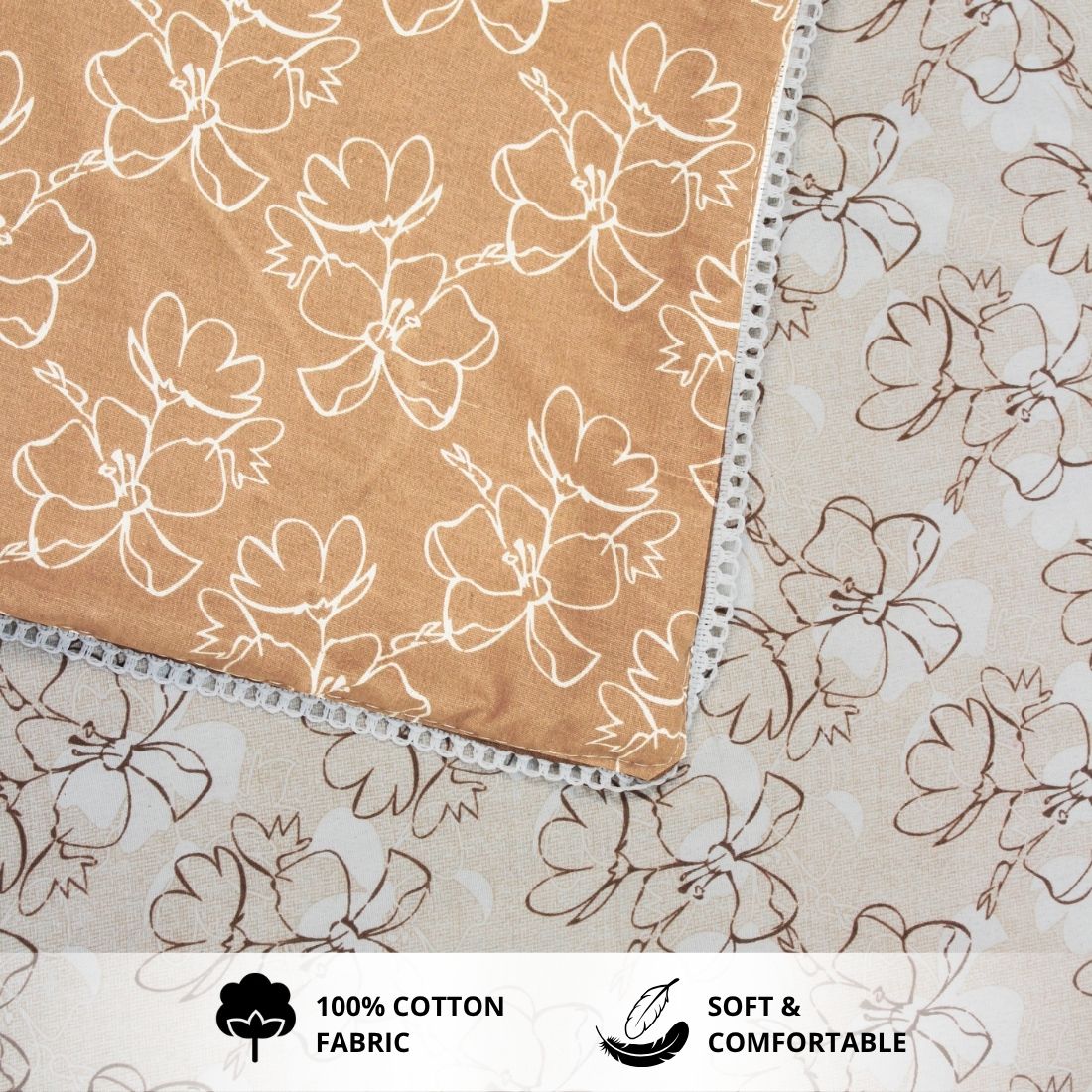 IRIS Designer Border Cotton Reversible Dohar, Brown