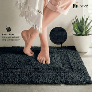 black bath mat