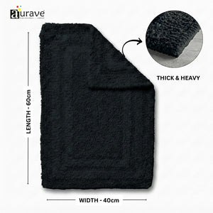 black bath mat