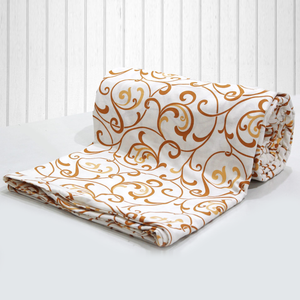 Printed Cotton 144 TC Duvet Cover - Mustard