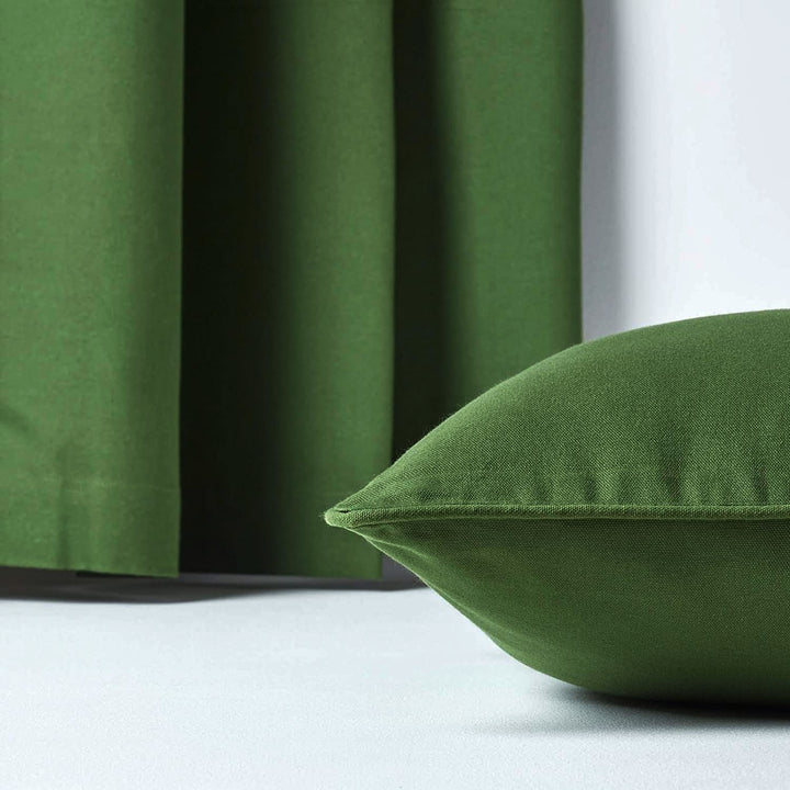 Plain Cotton Decorative Cushion Cover in Bottle Green online at best prices