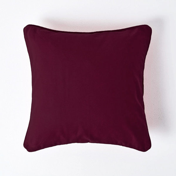Plain Cotton Decorative Cushion Cover in Burgundy online at best prices
