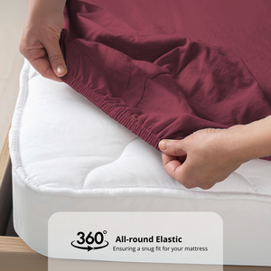 Plain Cotton Satin 400 TC Fitted Bedsheet