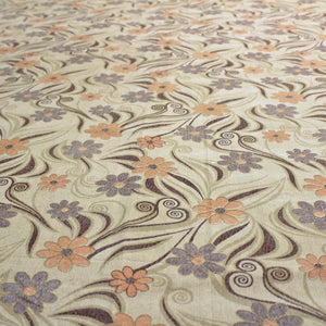 Full View Printed Floral Cotton 144 TC Bedsheet with Pillow Covers - Brown Design