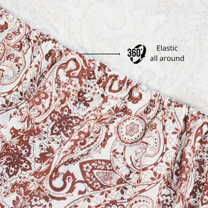 Elastic all around Printed Paisley Cotton 144 TC Fitted Bedsheet