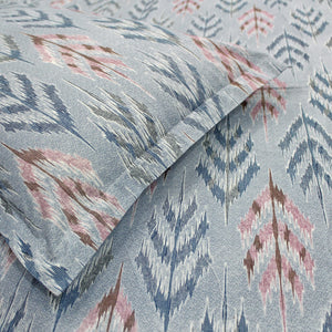 Printed Abstract Cotton 144 TC Bedsheet with Pillow Covers - Blue