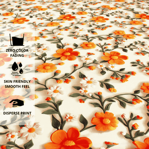 Floral 7D Digital Printed Fitted Bedsheet Design
