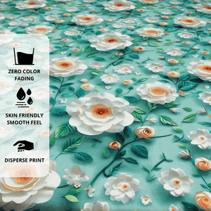 Floral 7D Digital Printed Fitted Bedsheet Design