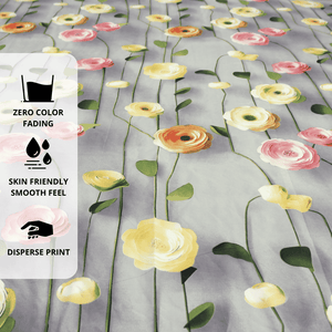 Close up Floral 7D Digital Printed Fitted Bedsheet Design