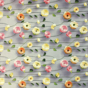 Floral 7D Digital Printed Fitted Bedsheet Design