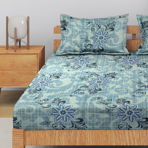 Printed Cotton Flare 144 TC Bedsheet with Pillow Covers