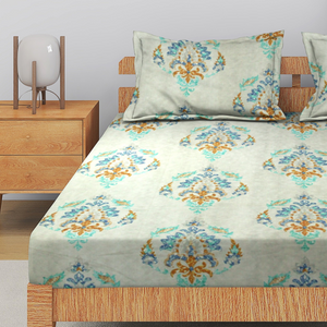 Printed Cotton Flare 144 TC Bedsheet with Pillow Covers