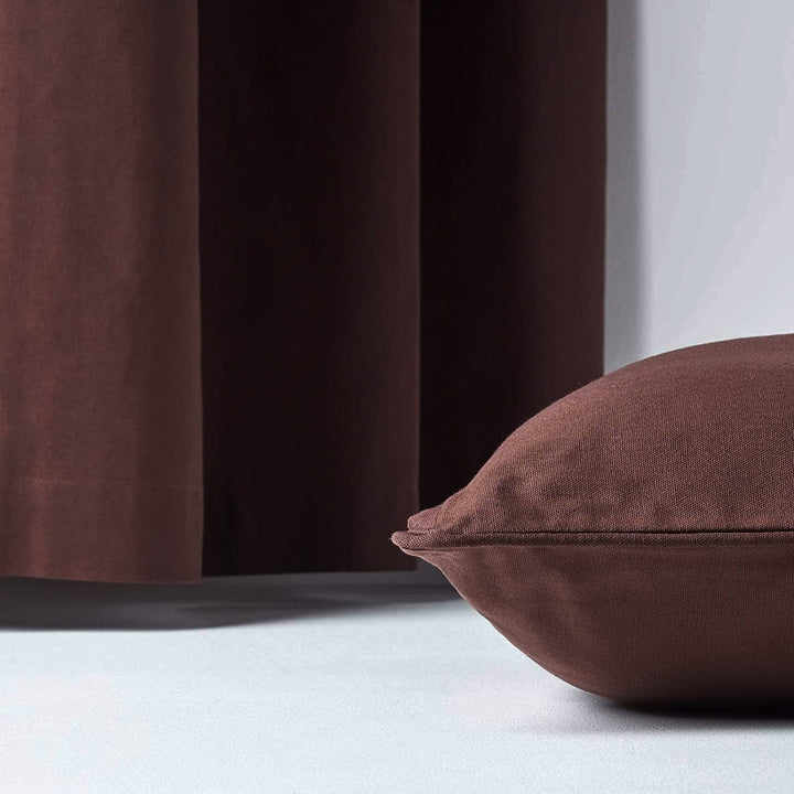 Plain Cotton Decorative Cushion Cover 1 Pc in Coffee Brown online at best prices