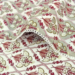 IRIS Designer Border Cotton Reversible Dohar, Magenta
