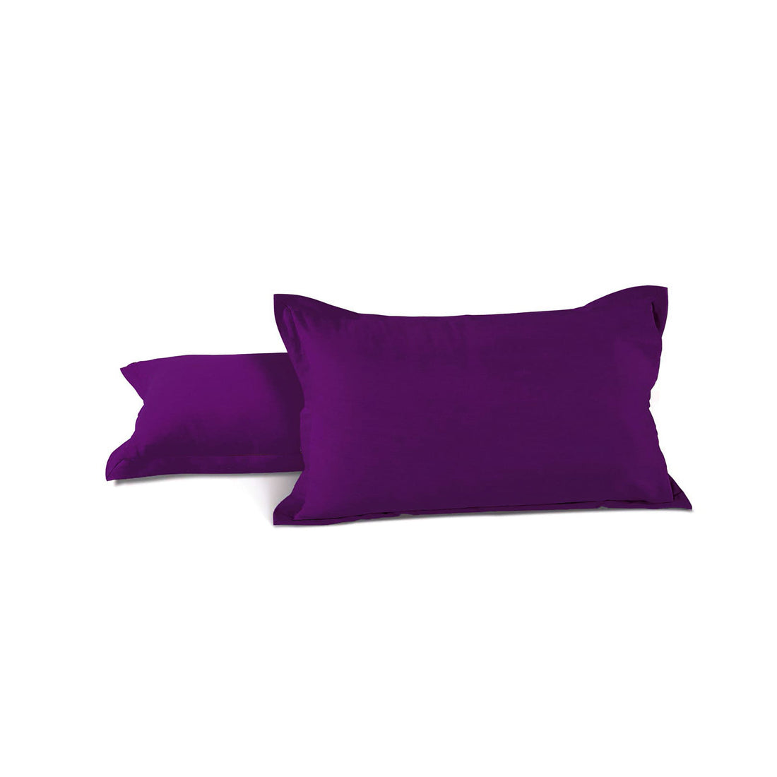 Plain Cotton 210 TC 2 Pcs Pillow Cover set - Dark Purple