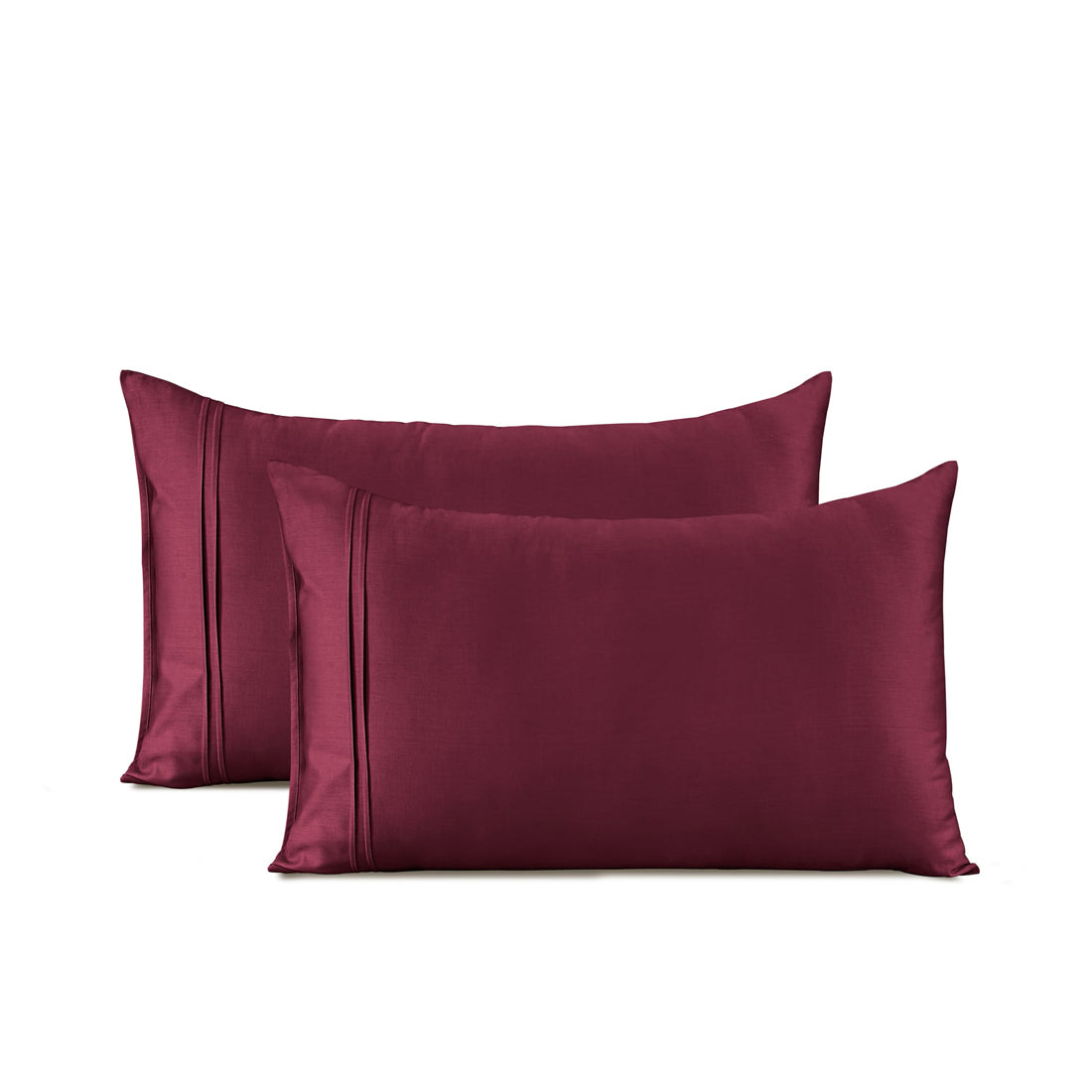 Cotton Satin 400 TC Designer Pillow Covers, Burgundy