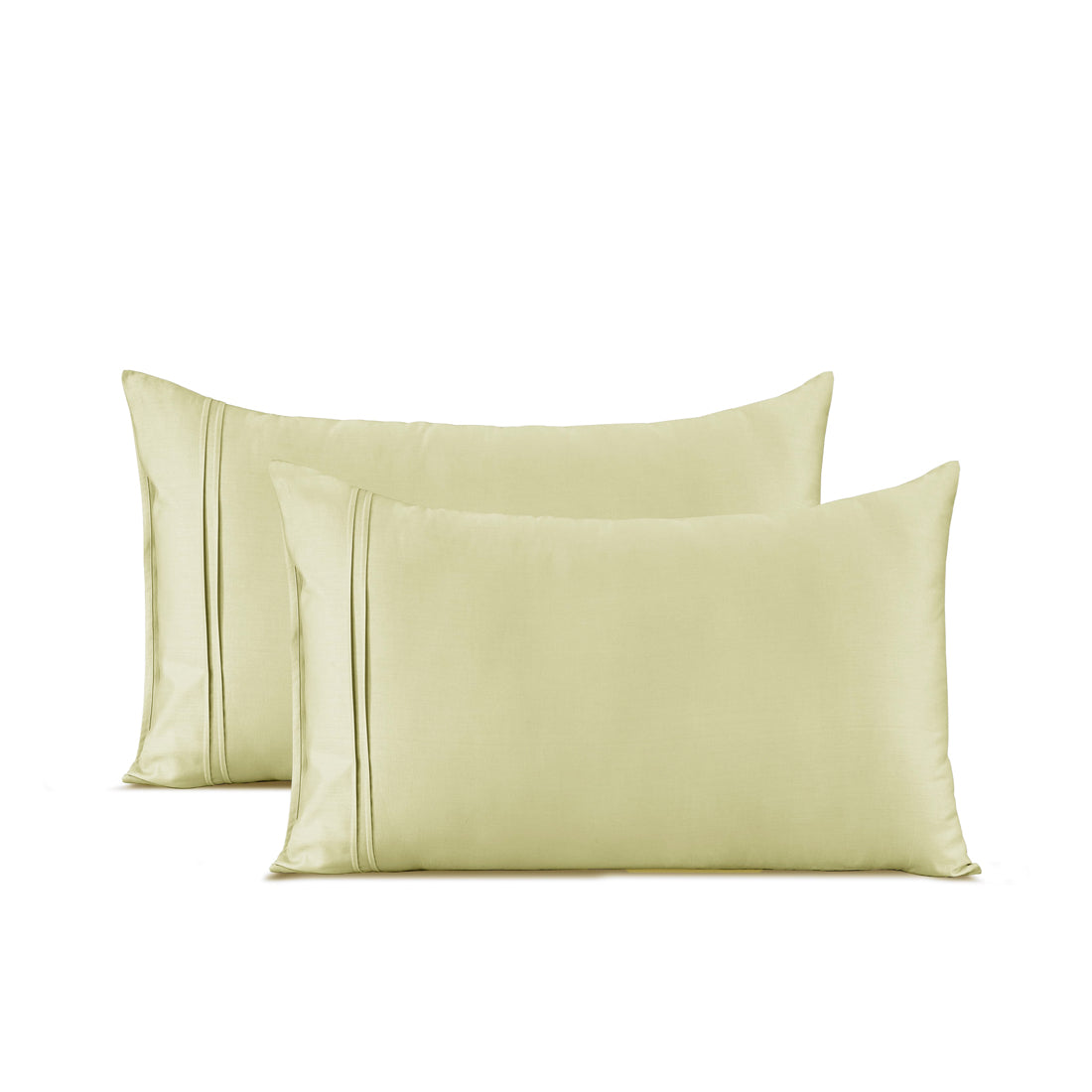 Cotton Satin 400 TC Designer Pillow Covers, Khaki