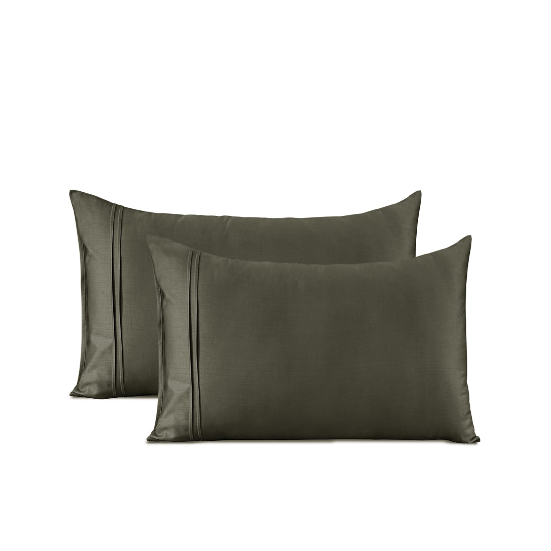 Cotton Satin 400 TC Designer Pillow Covers, Taupe