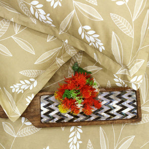 Printed Floral Cotton 250 TC Bedsheet with Pillow Covers - Mustard