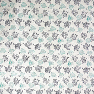 Printed Floral Cotton 250 TC Bedsheet with Pillow Covers - Aqua