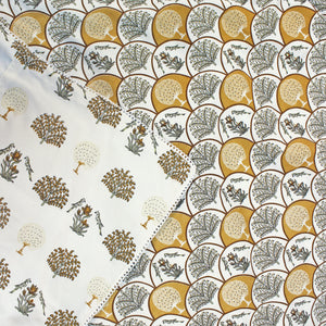 IRIS Designer Border Cotton Reversible Dohar, Mustard