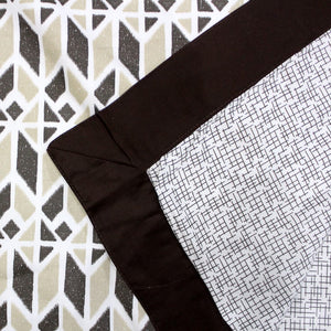 Close-up of Elipsis Ikat Geometrical 300 TC Cotton Satin Dohar/Comforter, Brown